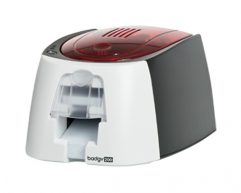 Evolis Badgy200 Single Sided ID Card Printer, 1 Color Ribbon (100 prints), 100 Cards, Software