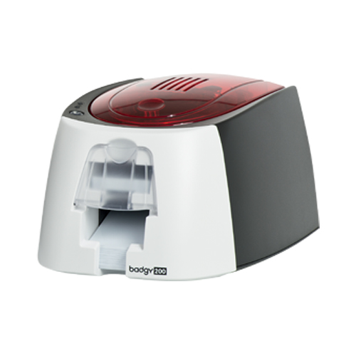 Evolis Badgy200 Single Sided ID Card Printer, 1 Color Ribbon (100 prints), 100 Cards, Software